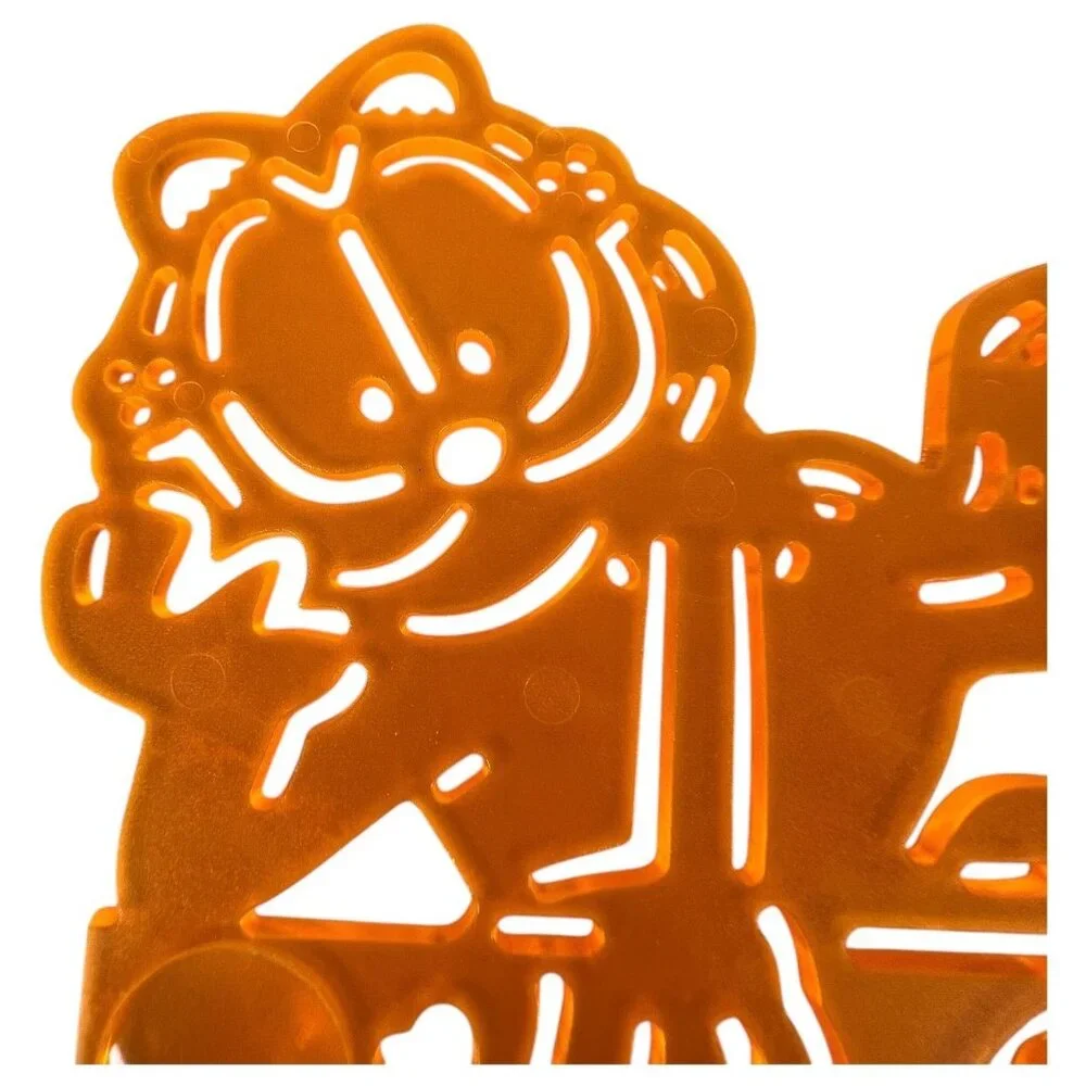Vintage Garfield Stencil Ruler 1981 Paws 6 Inch‎ Orange Plastic Drawing Template